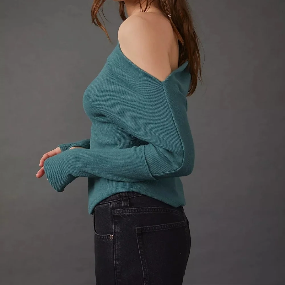 Free People We The Free Fuji Thermal, Teal - Size M Medium - Picture 5 of 11